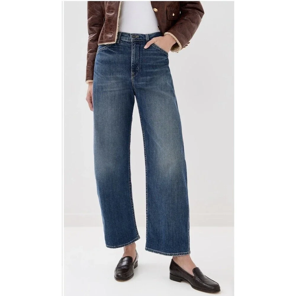 NILI LOTAN Tribeca Jeans Classic Wash Blue Denim Barrel Leg Women’s Size 27